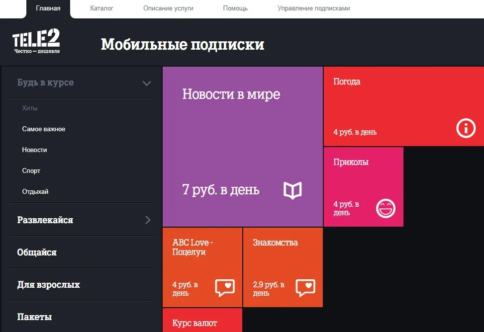 теле2 тема подписки